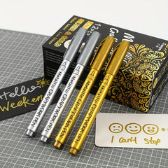 4pcs Waterproof Paint Marker Pens Gold Silver Resin Mold Art Supplies