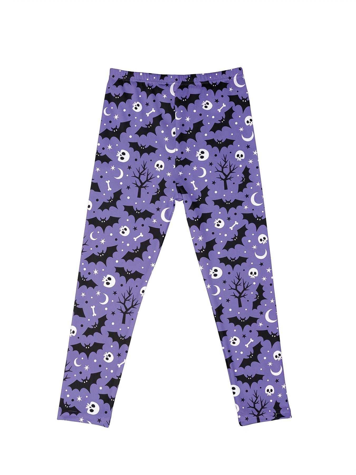 Girls Halloween Skull & Pumpkin Leggings Slim Fit Sports Trousers