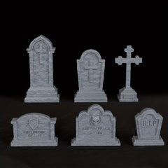 3DMAGIC 6 Gravestone Miniatures for RPGs ABS Terrain Pieces for TTRPGs