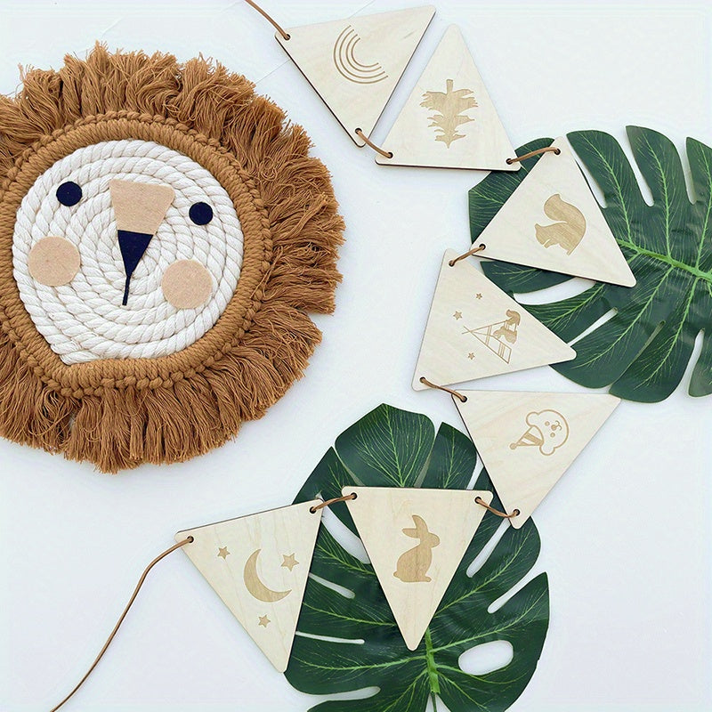 Wooden Sleeping Bag Wall Boho Decor Reusable Eco Friendly Banner Nursery