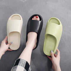 Solid Pillow Sandals Open Toe Quick Drying Slip On Slide Sandals
