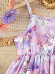 Dreamy Tie Dye Unicorn Cami Dress for Girls