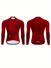 Men's Block Cycling Jersey Stretch Casual Sports Shirt For Outdoor Riding