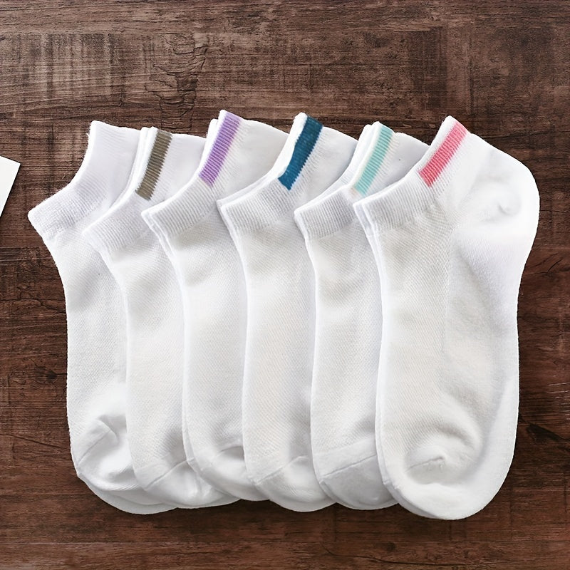 6 Pairs Striped Ankle Socks Lightweight All-match Women's Stockings