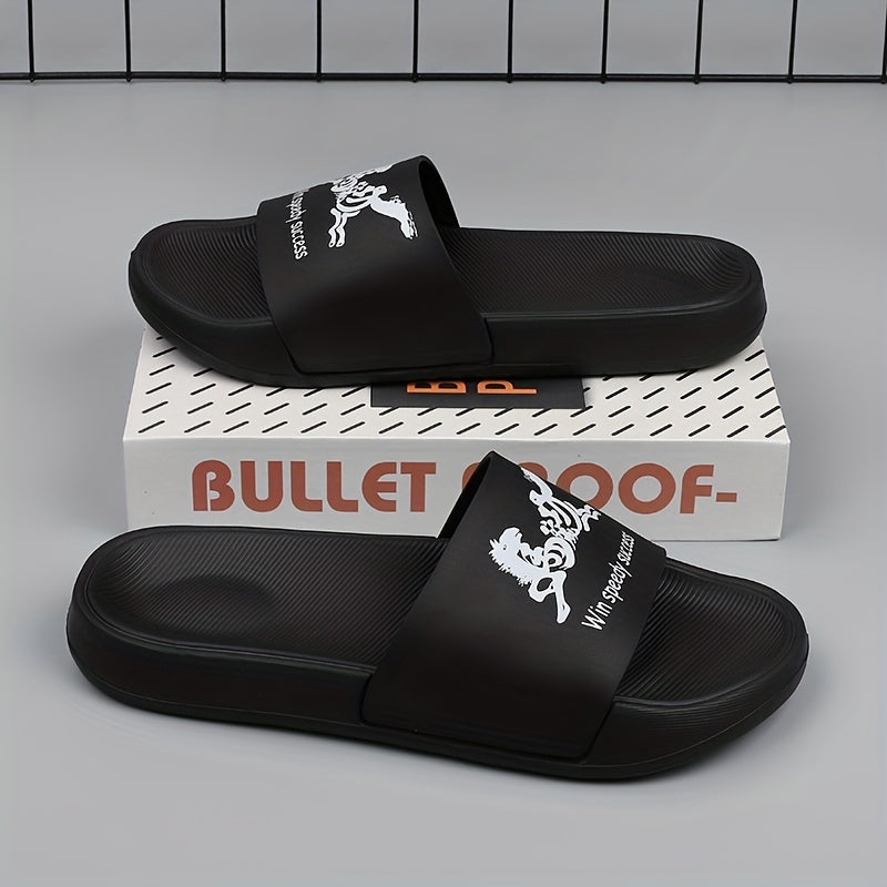 Men's Non Slip Lightweight Slides Open Toe Quick Dry Slippers