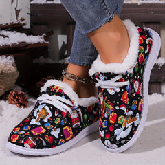 Women's Christmas Snow Boots Winter Plus Plush Comfort Flats
