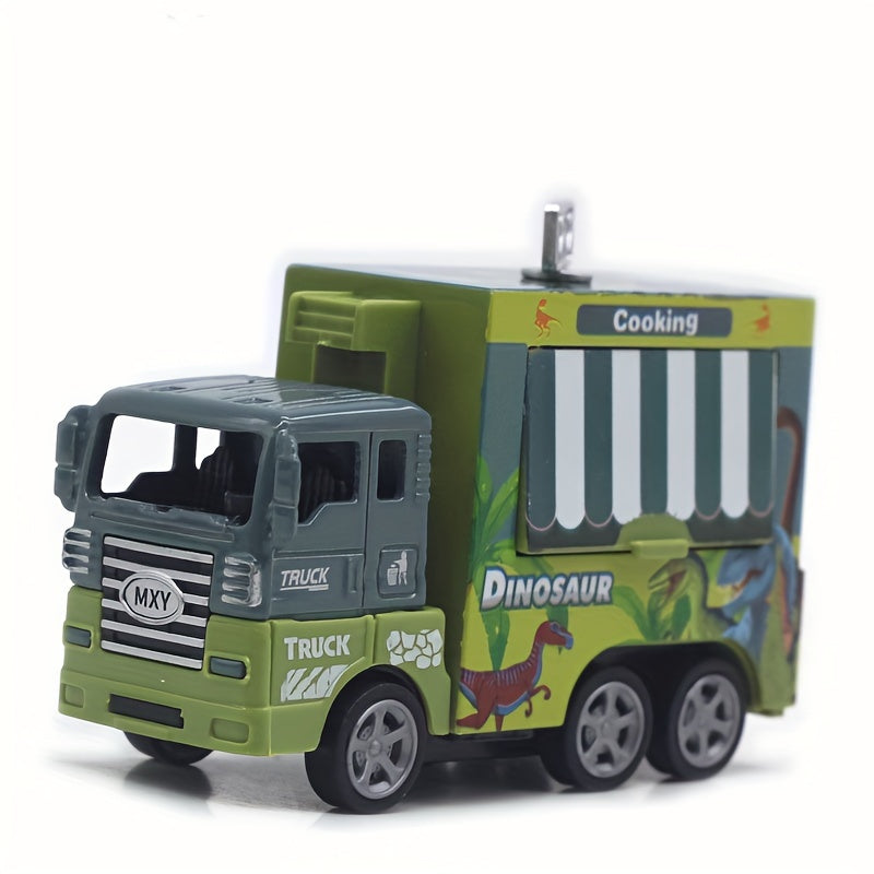 1pc Alloy Car Model Cartoon Cake Fast Food Car Dinosaur Pattern