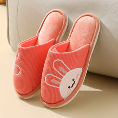 Women's Cartoon Printed Slippers Slip On Round Toe Fluffy Slides Shoes