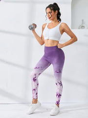 Tie Dye Ombre Sports Yoga Leggings High Elastic Exercise Pants