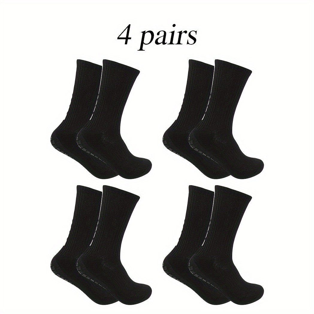 4 Pairs Non Slip Football Socks Breathable Crew Outdoor Sports Soccer Socks