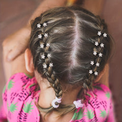 50pcs Mini Flower Rhinestone Hair Clips Set - Perfect Holiday Gift