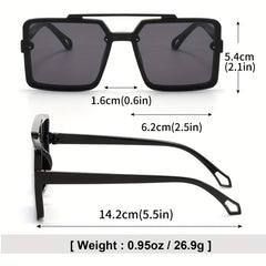 Men's Large Frame Double Beam Sunglasses UV Protection