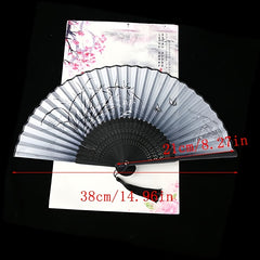 Chinese Folding Fan Dance Lace Silk Handheld Floral Fan Photo Props