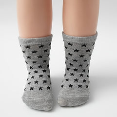 Baby Stars Striped Print Crew Socks Non slip Cotton Toddler Socks