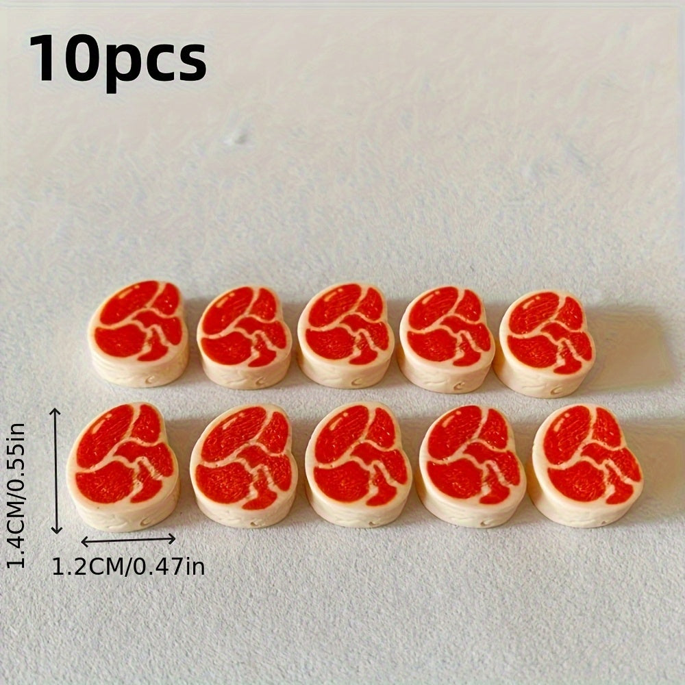 10pcs Mini Steak Beef Dollhouse Fairy Garden Decorations