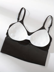 3pcs Solid Ribbed Cami Tops V Neck Sleeveless Sports Top Women's Lingerie