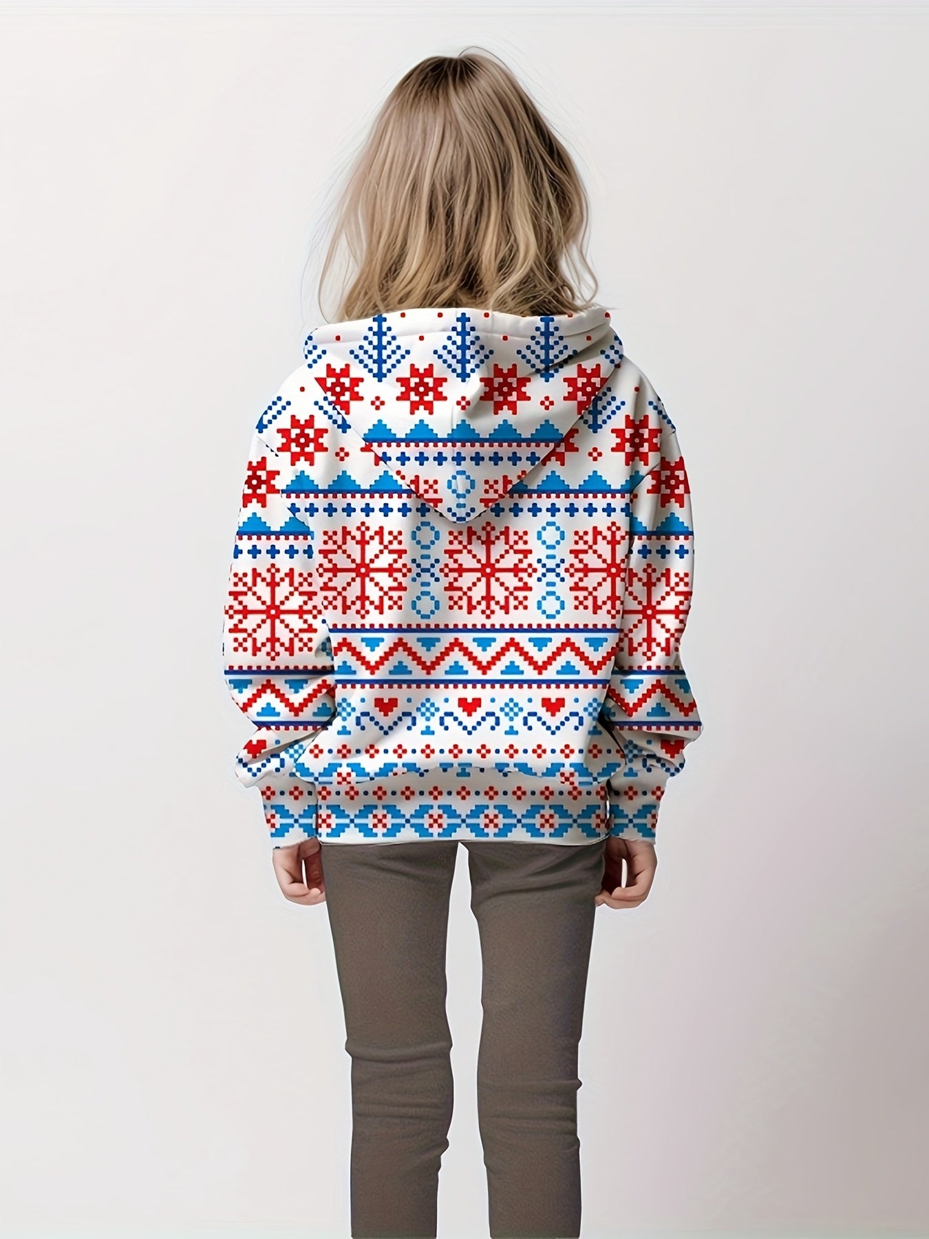 Girls Christmas Hooded Pullover Kids Clothes For Christmas Gift