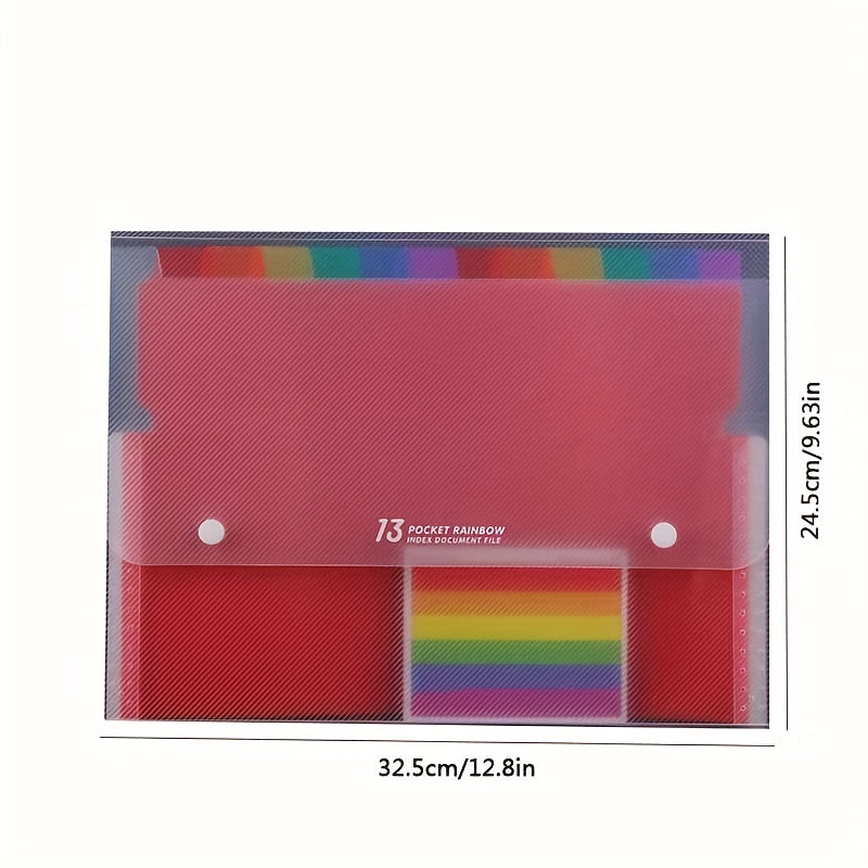 Rainbow Accordion Bag, 13 Grid Classification, Portable File