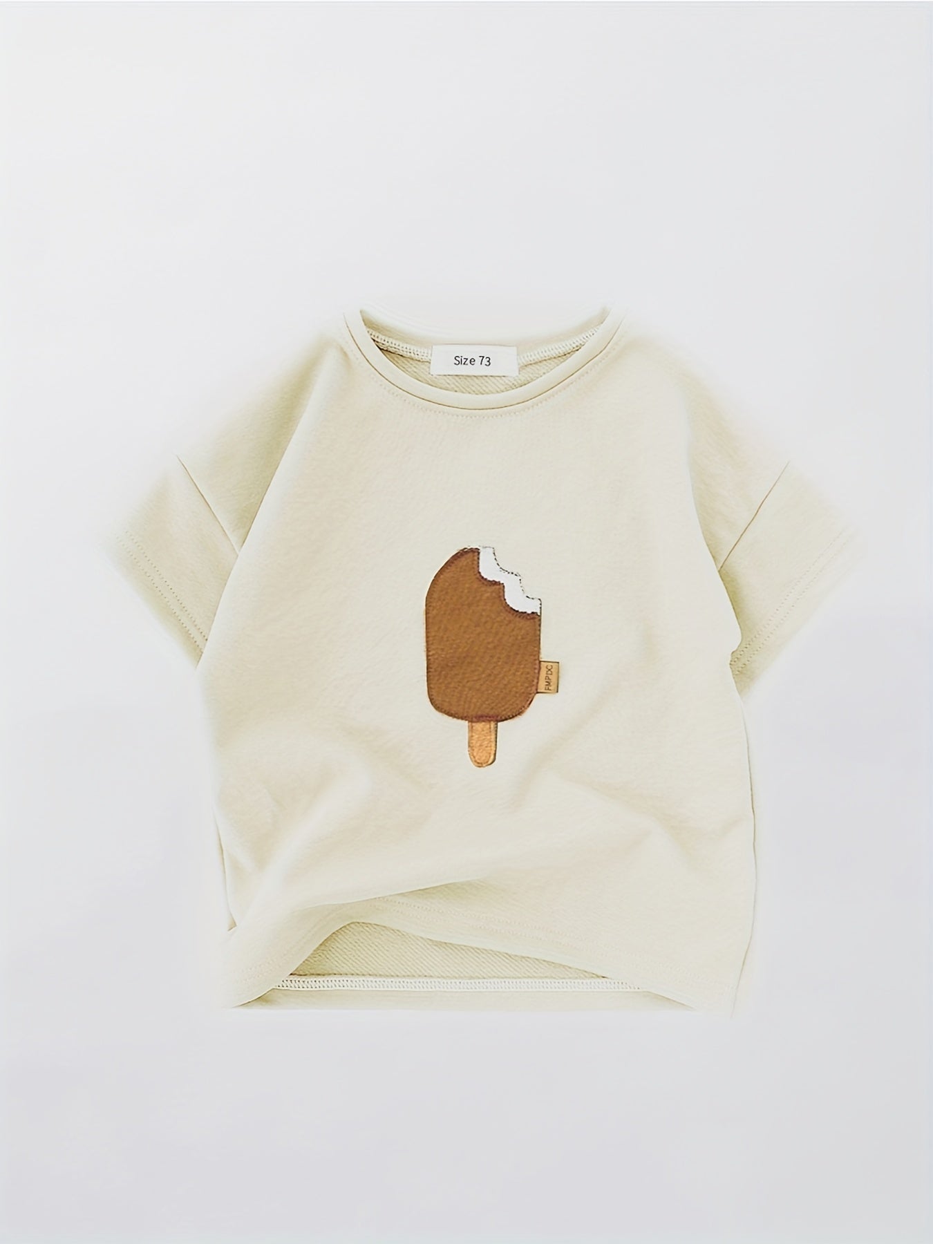 Baby Boys Ice Cream Patch Short Sleeve T-shirt for Summer