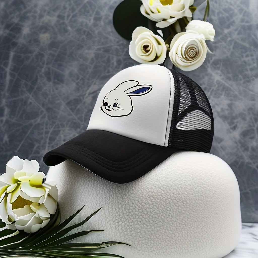 Rabbit Print Trucker Hat Baseball Cap