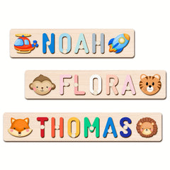 Wooden Name Puzzle for Kids Educational Toy Baptism Birthday Gift