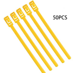 50pcs Reusable Self-Locking Cable Ties Fasten Tension Wire Wrap Straps