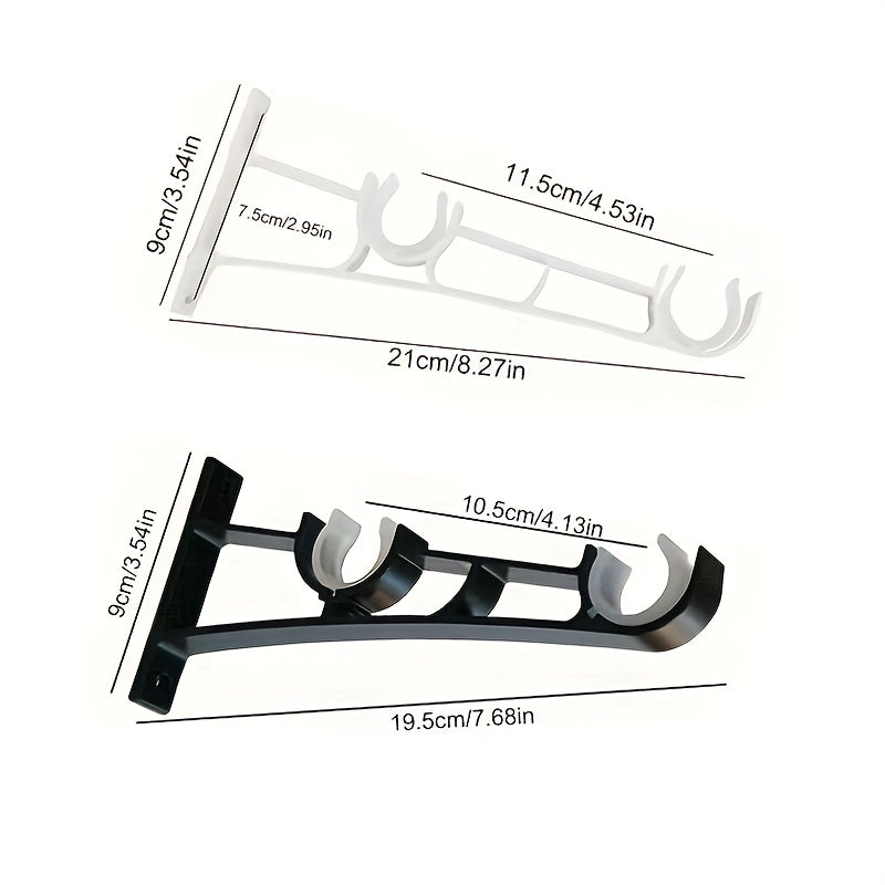 Heavy Duty Double Curtain Rod Hanger Wall Mount Hooks Metal Holder