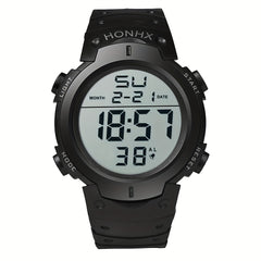 Teen Sports Watch w/Digital Display Alarm Stopwatch Light Mode PVC Band