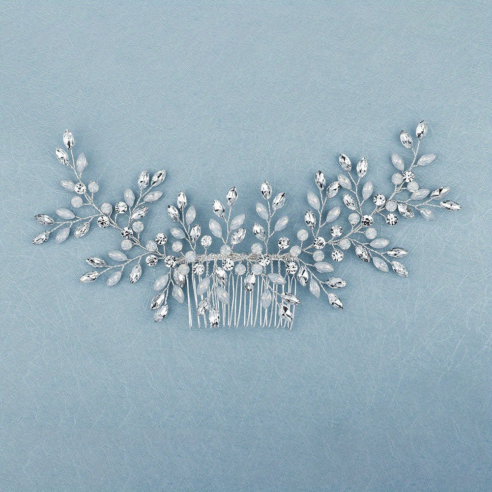 Wedding Hair Comb Silvery Rhinestones Bridal Headpiece Bride Hair Accessories