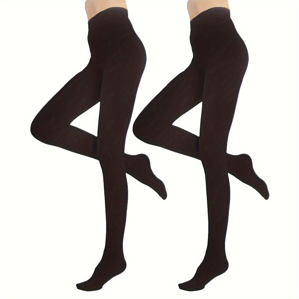 2 Pack Plush Lined Tights High Waist Thermal Leggings Women's Stockings