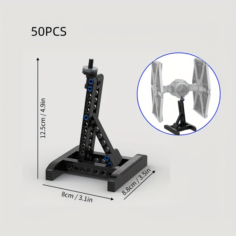 50pcs Titanium Fighter Building Block Display Stand MOC Model
