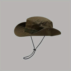 Unisex Sunshade Bucket Hat with Drawstring for Outdoor Travel