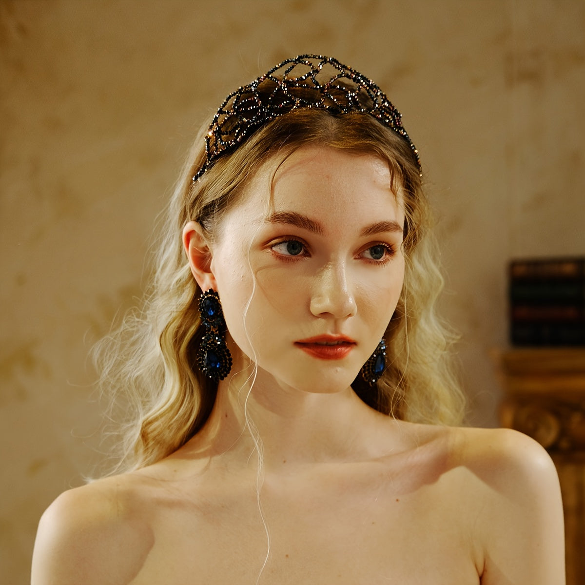 Beaded Crystal Mesh Hairband Headband Party Decor