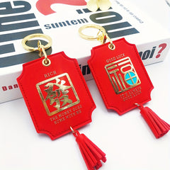 Chinese Lucky Keychain Prayer Amulet Car Keychain Pendant Year Gift Women