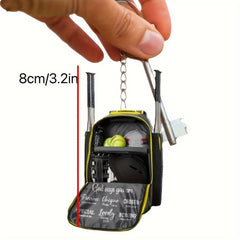 Mini Baseball Backpack Acrylic Keychain Pendant Decoration