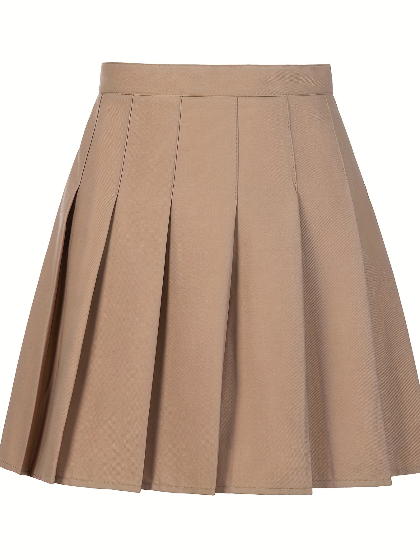 Kid Girls' Pleated Skirt High Waist Preppy Skirt Multicolor Optional