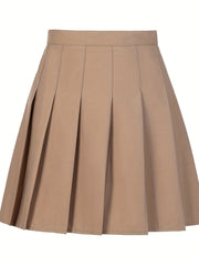 Kid Girls' Pleated Skirt High Waist Preppy Skirt Multicolor Optional