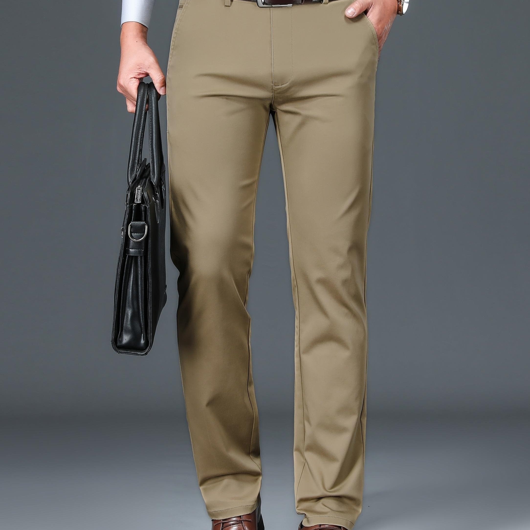 Men's Classic Formal Stretch Dress Pants for Spring Summer Business