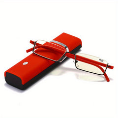 Half Frame Reading Glasses with Pen Holder Box