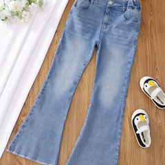 Girls' Flare Leg Denim Jeans For Kids Teens All Seasons