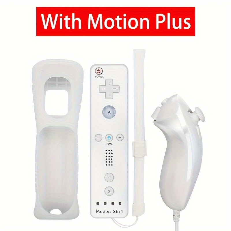 Wireless Gamepad Motion Remote Nunchuck Set with Silicone Case