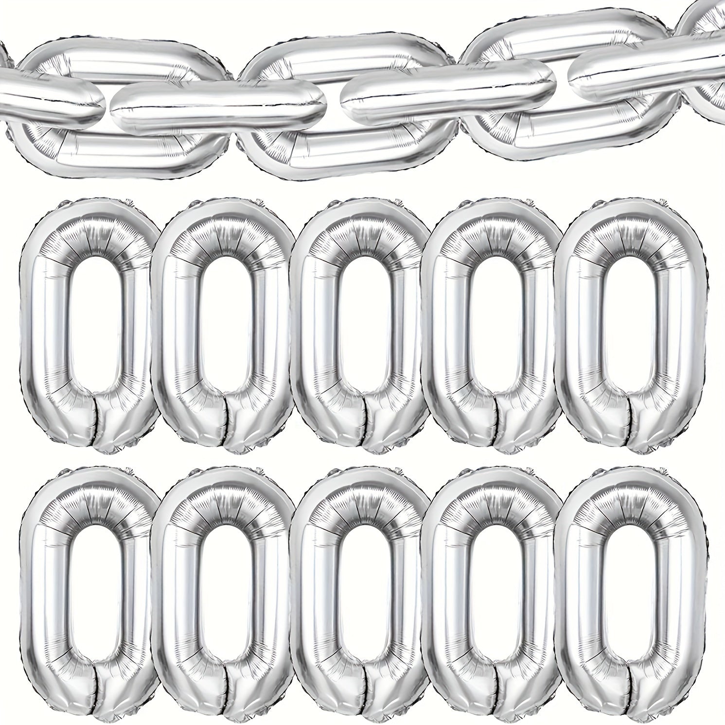 10pcs 40 64 Cm Foil Chain Balloons Jumbo Chain Balloons For Hip Hop Retro Theme