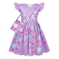 Girls Princess Dress Flowers Print Costume Dress Up Birthday Party
