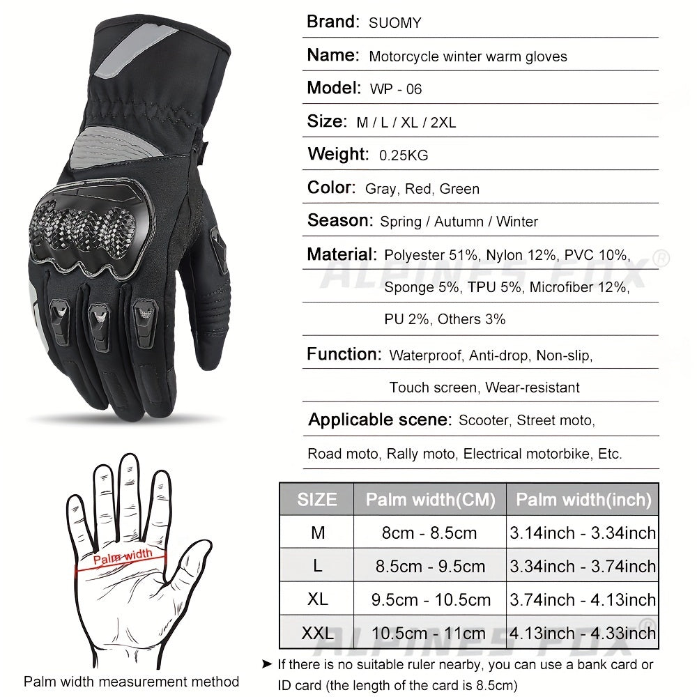 Waterproof Motorcycle Gloves with Touch Screen - Stay Warm & Dry This Winter