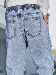 Men's Ripped Jeans Casual Street Style Denim Pants