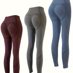 3Pcs High Waist Yoga Pants Butt Lifting Seamless High Stretch Slimming Yoga Legg
