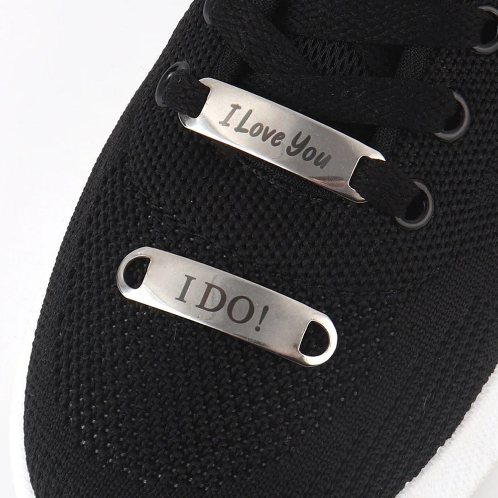 Custom Engraved Shoe Lace Buckles - Anniversary Gift for Couples - Metal Sho