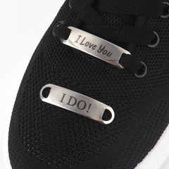 Custom Engraved Shoe Lace Buckles - Anniversary Gift for Couples - Metal Sho