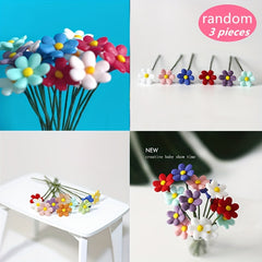 1:12 Scale Mixed Color Daisies Plastic Flowers Dollhouse Decor Bedroom Accents
