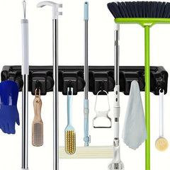 Garage Tool Storage Rack Wall Mounted with Hooks 5 Clips and 6 Hooks